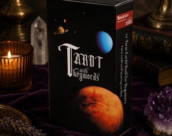 Tarot mit Schlüsselwörtern Deck für Anfänger, Lernen von Tarotkarten mit Bedeutungen, Wahrsagen-Deck, spirituelles Geschenk für Leser und Tarot-Liebhaber