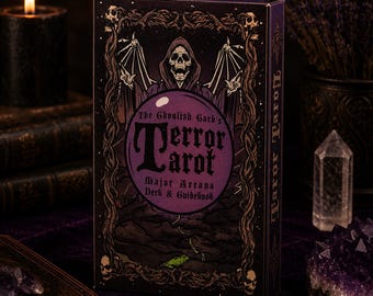 Schrecken Tarot Deck & Ratgeber, Gothic Horror Wahrsagekarten, Dark Arcana Tarot Set, Halloween Geschenk für Tarot-Leser und Tarot-Liebhaber