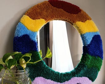 Tufted Mirror Spectrum / Specchio Tufting Spectrum — Handmade Wall Mirror 38cm