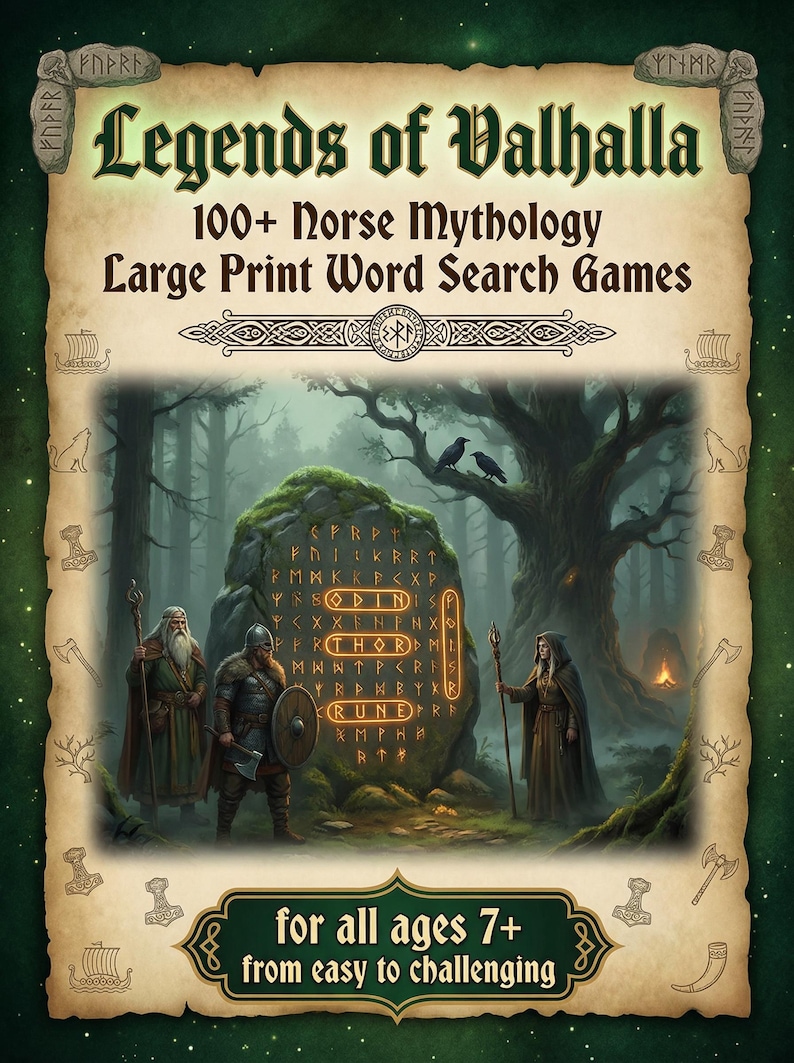 Valhalla Word Norse Mythology Word Search | 105 Interactive Puzzles | Viking Legends ...