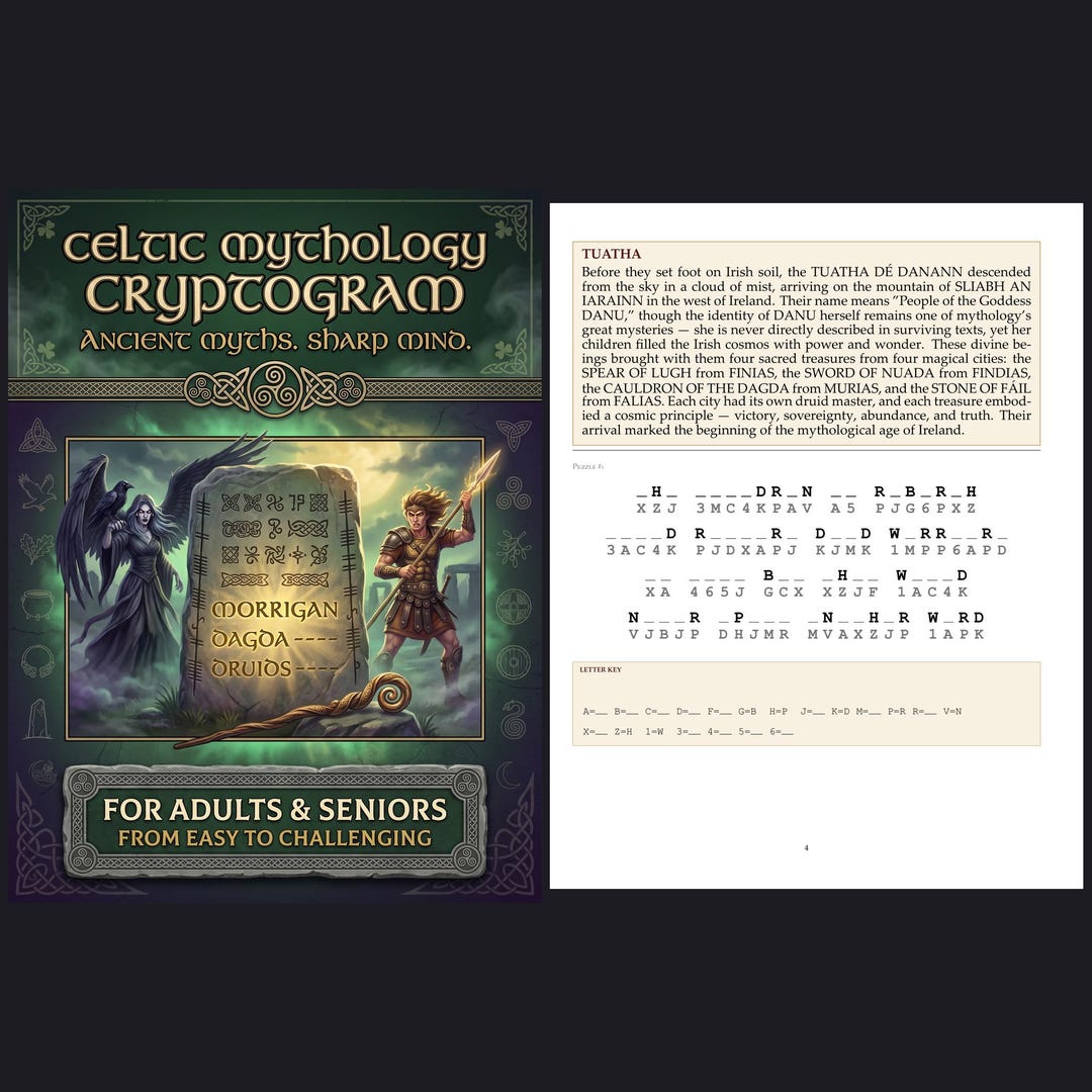 Celtic Mythology Cryptogram | 40 Interactive Puzzles | Decode Druid ...