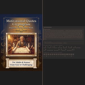 Motivational Quotes Cryptogram | 40 Interactive Puzzles | Decode Inspiring Words | Digital Download