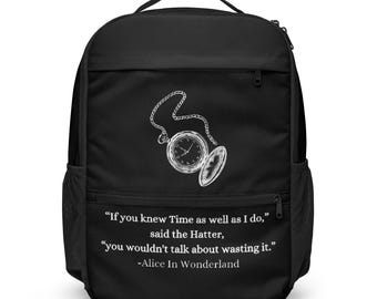 Mochila con reloj de bolsillo inspirada en Alicia en el País de las Maravillas