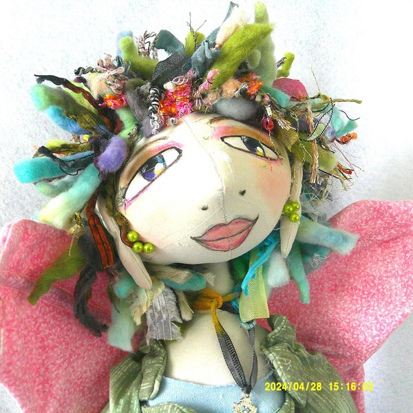 Butterfly Fairy Cloth Art Doll Standing Elf Flower Soft Sculpture