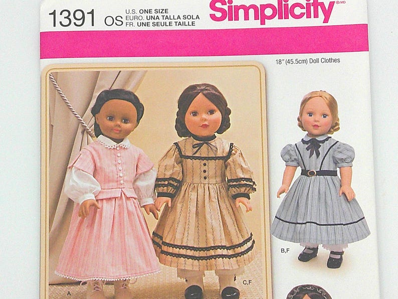 Simplicity 1179 1391 Vintage Inspired Doll Clothes for 18 Inch Doll - Etsy