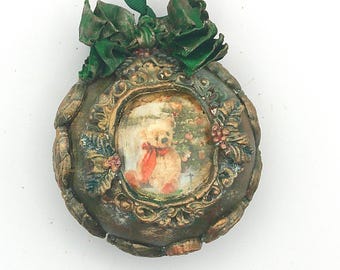 Teddy Bear Round Disc Ornament