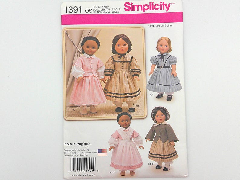 Simplicity 1179 1391 Vintage Inspired Doll Clothes for 18 Inch Doll - Etsy