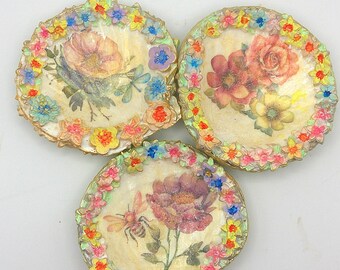 Flower Floral Seashell Trinket Ring Dish