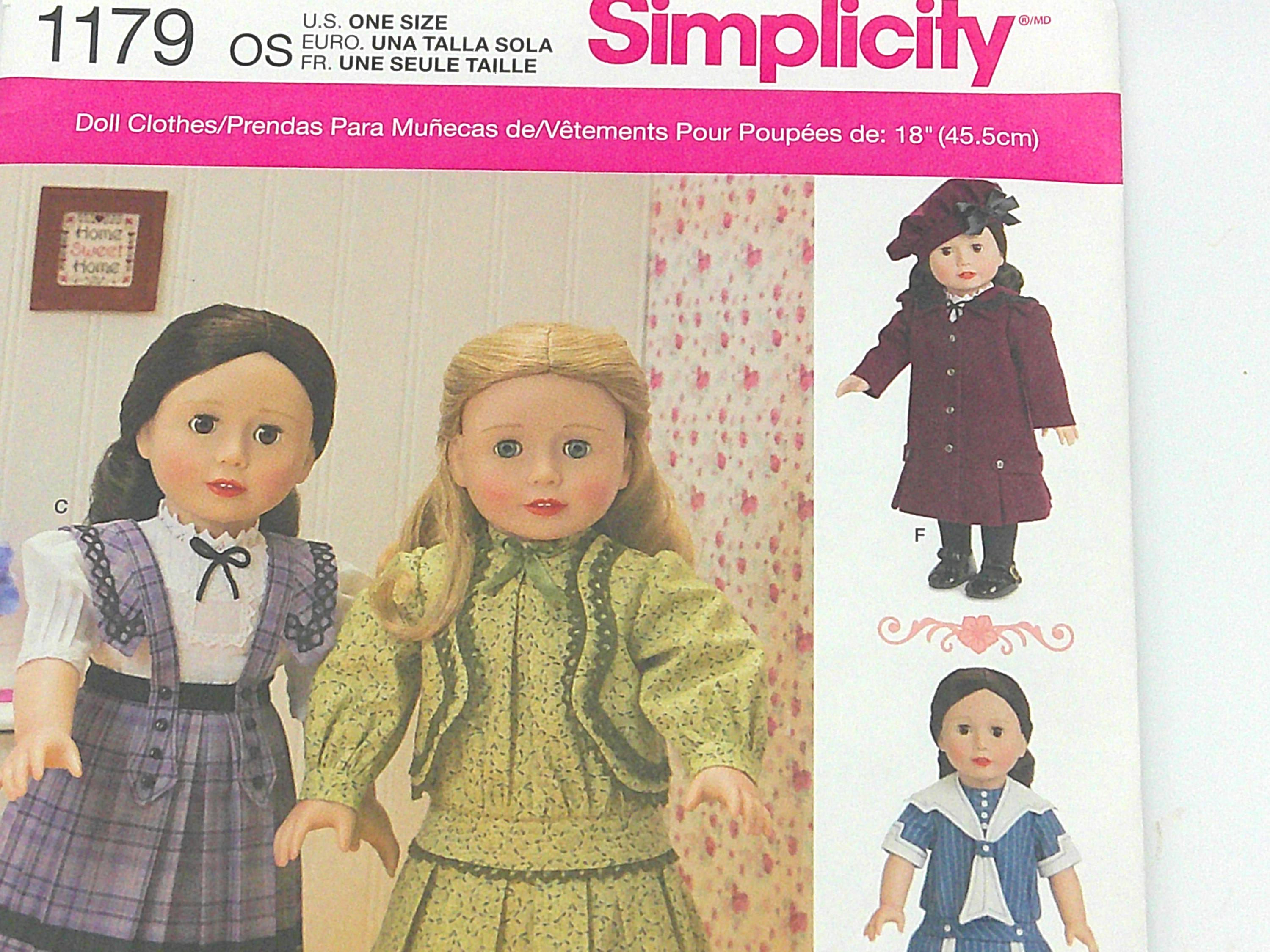 Simplicity 1179 1391 Vintage Inspired Doll Clothes for 18 Inch Doll - Etsy