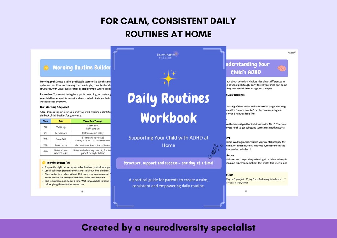 ADHD Daily Routines Workbook - Etsy