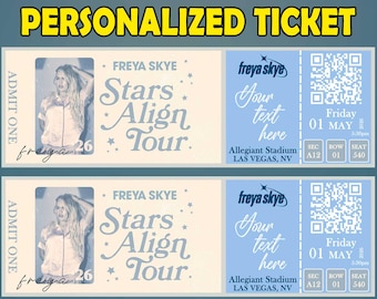 Kundenspezifische Freya Skye Konzertkarte, Freya Skye Stars Align Tour Karte, bearbeitbare Freya Skye Karte, Souvenir, Andenken, Tour 2026