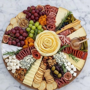 Printable Charcuterie Board Guide | Cheese Rose Tutorial + Shopping List + Layout Map | Snack Board Host Kit | Instant Download