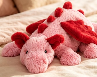 JC Sky Dragon Plüsch, Matcha liegender Drache, schwaches Herz & Schnee-Drache Stofftier niedliches plushie Stofftier