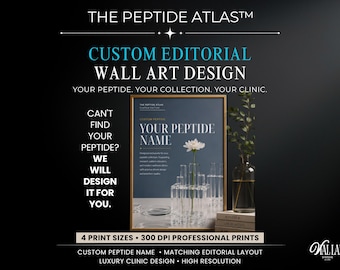 Custom Peptide Wall Art Patient Education Print Editorial Weight Loss Poster Clinical Premium Clinic Decors Wellness Clinics Peptide Therapy