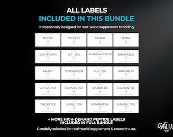 DIY Phomemo Medical Label Templates Canva Editable 50 Vial Labels 4 Sizes Easy Peptide Vials Branding Kit ReadytoUse Clinical Sticker Design