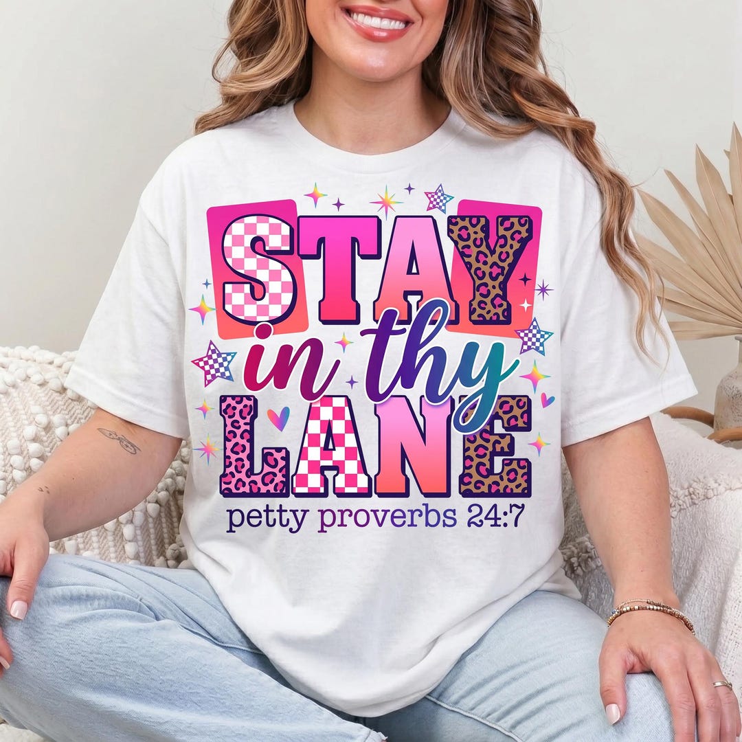 Stay in Thy Lane Petty Proverbs PNG, Retro Leopard Pink Checkered ...