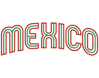 Mexico Retro Machine Embroidery Design, Soccer Sport's Team, Digital Download DST PES