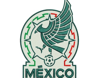 メキシコ代表サッカーチームのロゴ刺繍デザイン、サッカー愛好家向けファイル、デジタルダウンロード DST PES