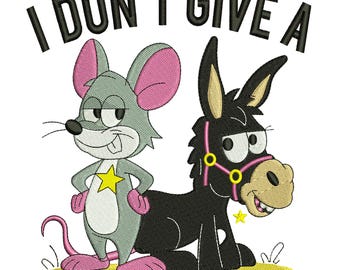Mouse and Donkey Machine Embroidery Design, Funny Sarcastic Design, Instant Download DST EXP PES