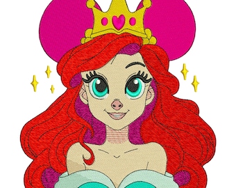 Princess with Mouse Ears Machine Embroidery Design, Cute Magical Cartoon File, Digital Download DST PES EXP