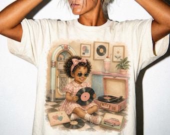 Retro Record Player Graphic Tee, Vintage Music Lover Apparel, Nostalgic Vinyl Shirt