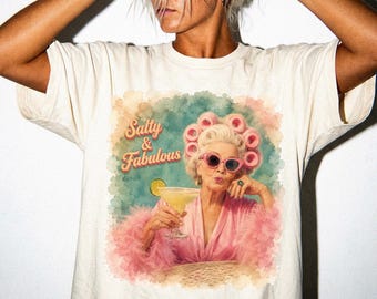Salty Grandma Shirt, Retro Watercolor Graphic Tee, Unisex Grandma Gift