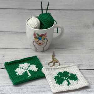 Knitting PATTERN St Patrick's Day Shamrock Coaster image 1