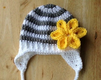 Crochet PATTERN Newborn to Toddler Size Earflap Hat for Boys and Girls INSTANT DOWNLOAD