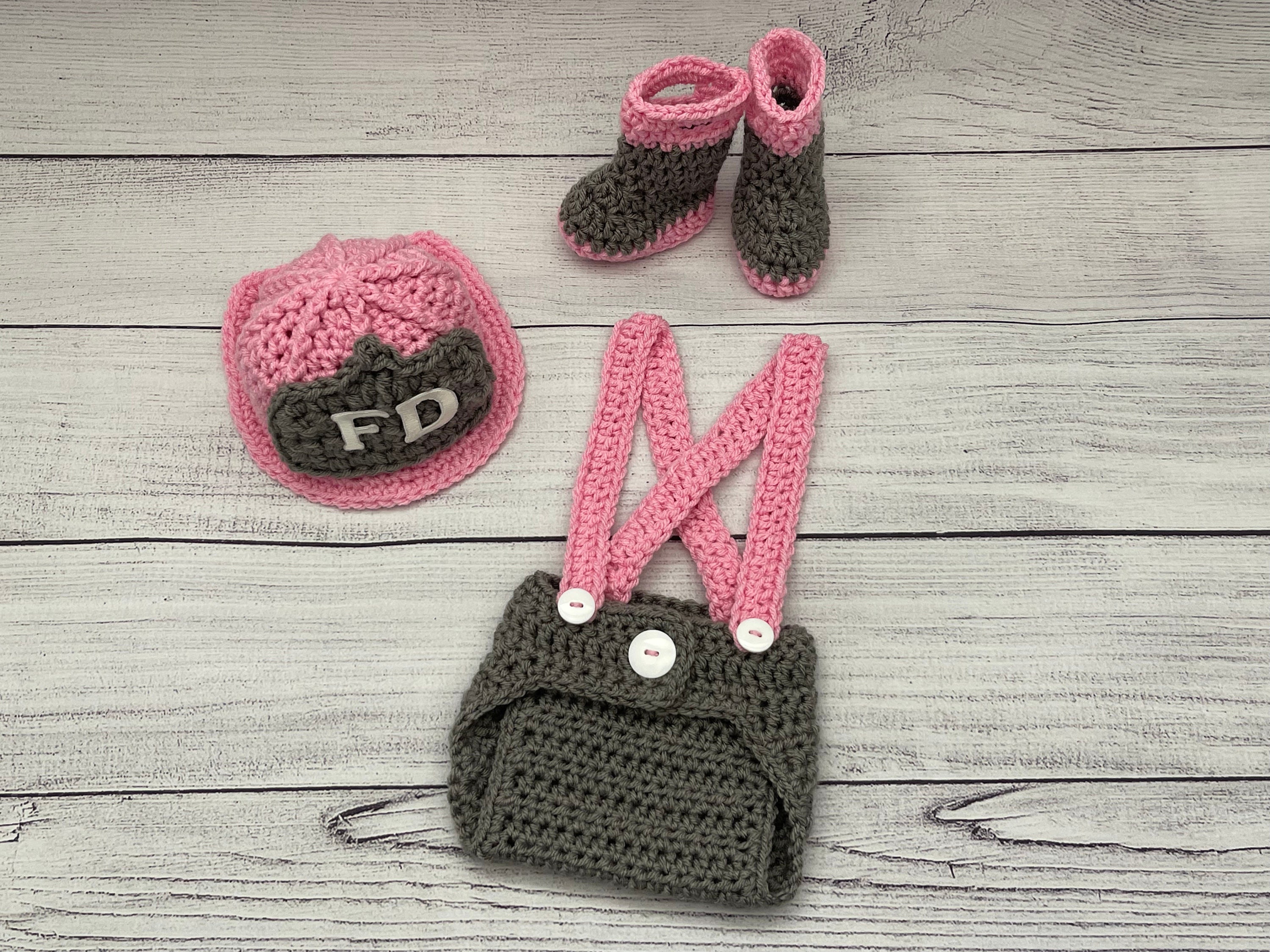 Crochet Pattern Baby Girl Firefighter Outfit CROCHET PATTERN