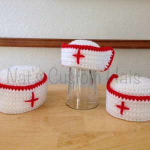 Crochet PATTERN Newborn to 12 Months Size Nurse Hat Photo Prop PDF File image 2