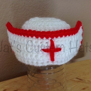 Crochet PATTERN Newborn to 12 Months Size Nurse Hat Photo Prop PDF File image 3