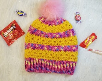 Crochet PATTERN "The Kaleidoscope Beanie" PDF File Instant Download - All Sizes Included