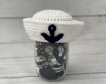 Crochet Sailor Hat Girl or Boy Photo Prop Made to Order