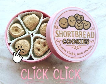 Premium Matte Shortbread Keksdose Fidget Clicker | Ultra-glattes 3D gedrucktes sensorisches Spielzeug zum Stressabbau