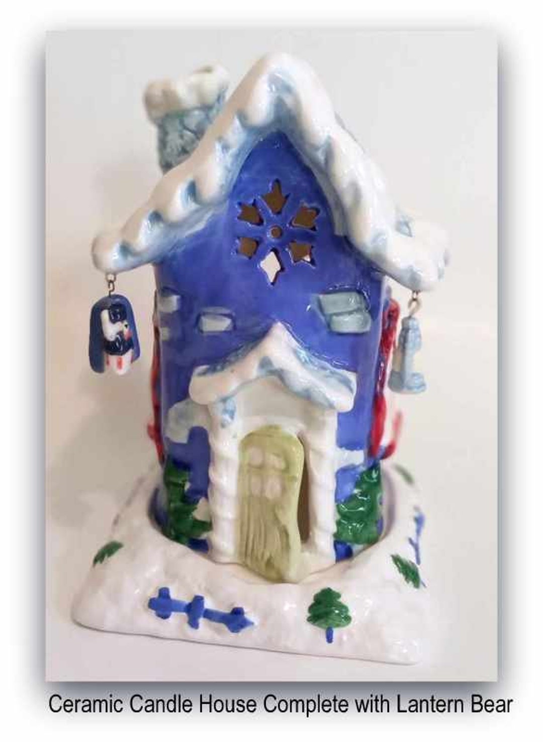 Ceramic Candle House Complete With Lantern Bear Etsy