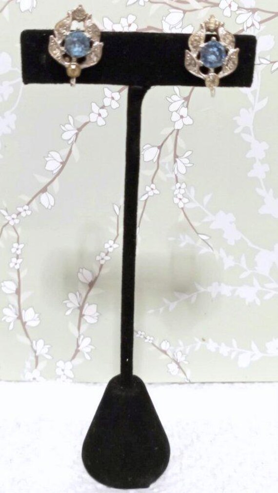 BOGOFF  Blue and Clear Rhinestone Earrings - image 4