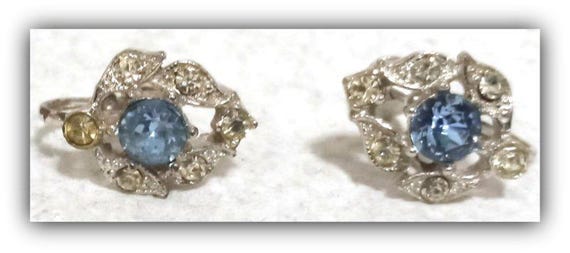 BOGOFF  Blue and Clear Rhinestone Earrings - image 7
