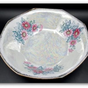 Opalescent Lusterware Floral Decorative Bowl