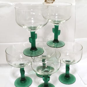 Libbey Cactus Margarita Glasses  Lot of 6