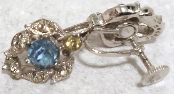 BOGOFF  Blue and Clear Rhinestone Earrings - image 1