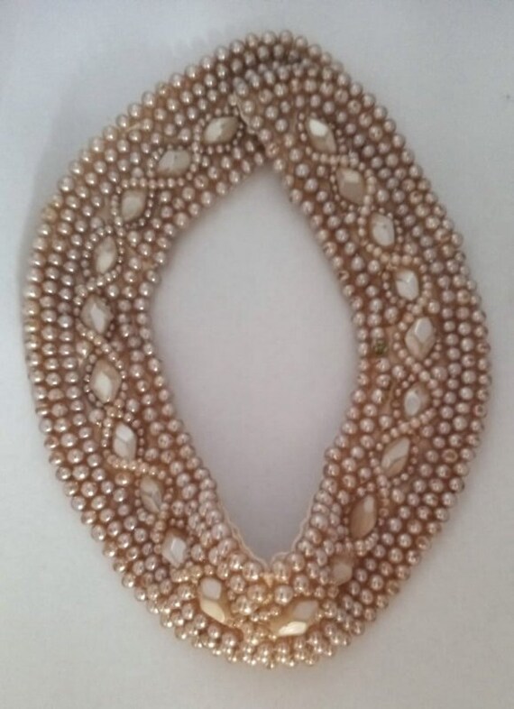 Vintage 1950's Faux Pearl Beaded Collar