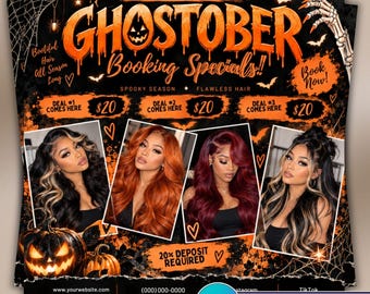 October Bring a friend special flyer, Bring a Friend hair Flyer, October Booking, Halloween Hair (Digital download)