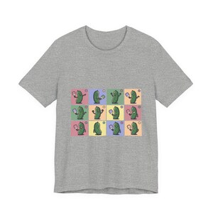 Retro Pickleball Grid Tee | Cute Pickle Characters, Pastel Paddle Graphic image 13