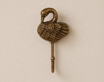 Gold Swan Wall Hook: Decorative Metal Bird Coat Key Holder Boho Farmhouse Bathroom Decor