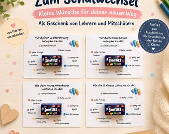 Abschied Grundschule Karte zum Ausdrucken | Geschenk für Mitschüler | Schulwechsel | Abschiedsgeschenk 4. Klasse | PDF Download