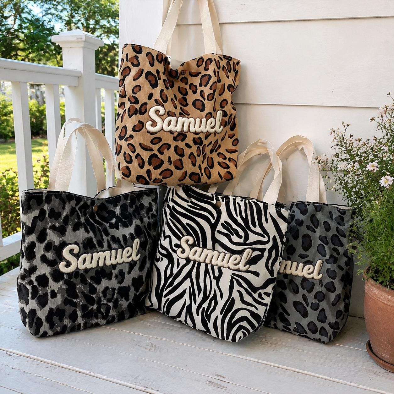 Leopard Corduroy Tote Bag - Etsy