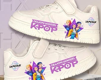 K-Pop Demon Hunter Kids Sneakers Custom Children's Fashion KPOP Casual Shoes Kids , Cute Anime Shoes, Kpop Fan Gift, Back to School Shoes