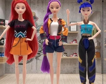 Anime Style K Pop Collectible Dolls,Rumi Mira Zoey Figures,Demon Hunter Dolls Set