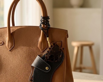 Leather Sunglasses Holder Bag Charm, Minimalist Eyewear Pouch, Travel Accessory