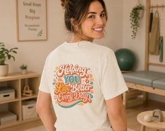 Ergotherapie Shirt, OT Crew Retro T-Shirt, hilft Ihnen besser zu leben Grafik Top, Therapeuten Team Unisex T Shirt, OT Monat Geschenk